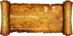 Matern Kinga névjegykártya