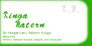 kinga matern business card